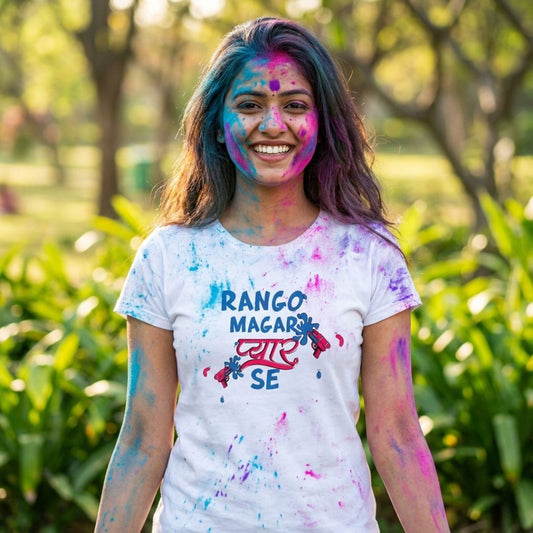 Custom Holi Theme T-Shirt – Celebrate Colors in Style!