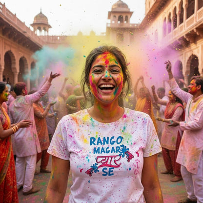 Custom Holi Theme T-Shirt – Celebrate Colors in Style!