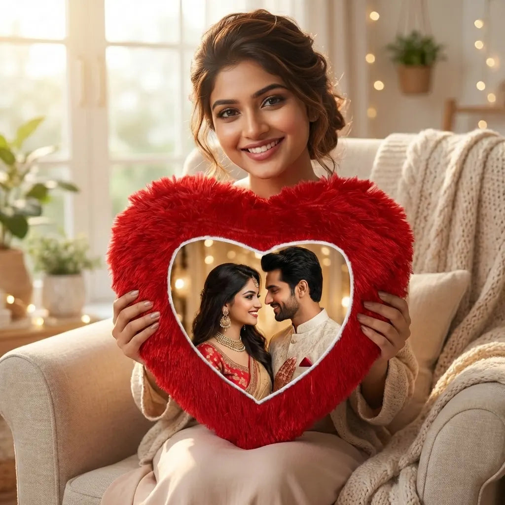 Fur Heart Pillow: Snuggle Up with a Personalized Touch of Love!
