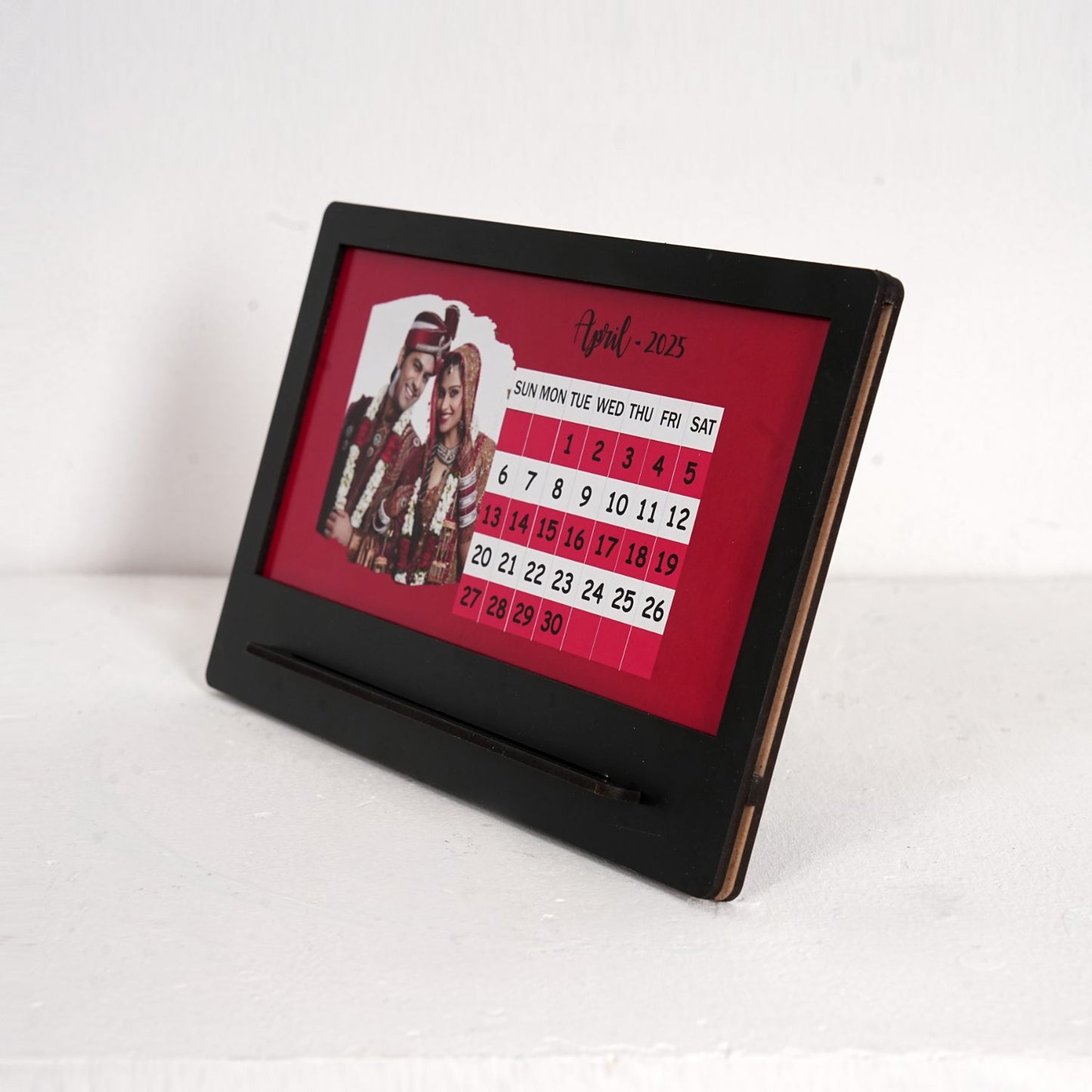 Personalized Table Calendar with Wooden Stand