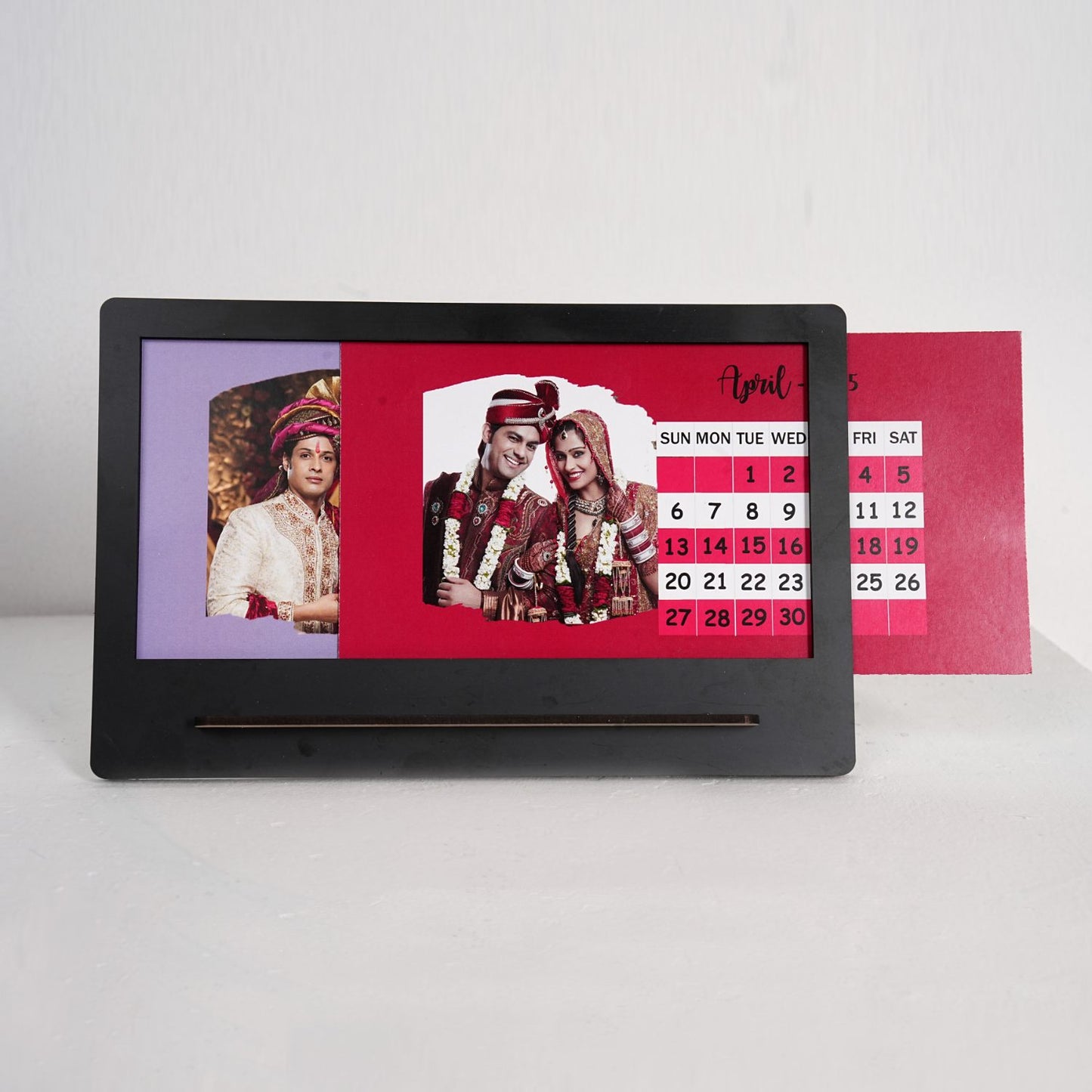 Personalized Table Calendar with Wooden Stand – Colo Color