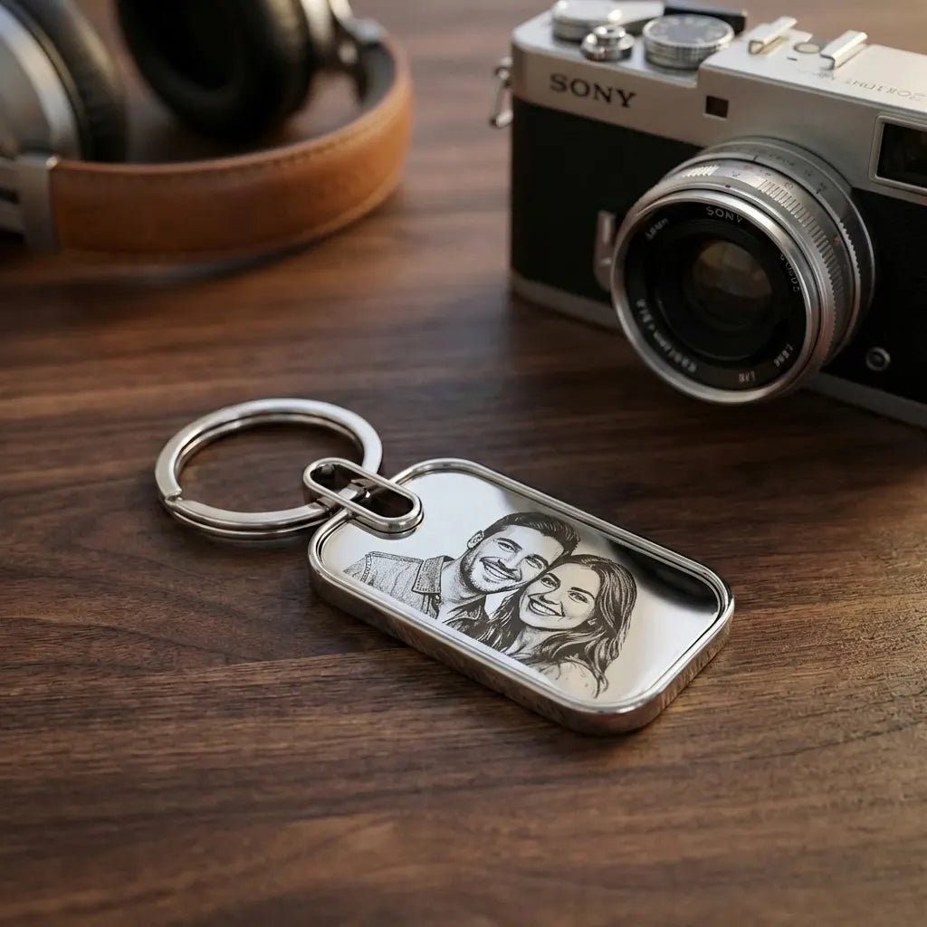 Reflections - Double-Sided Laser Personalized Metal Keychain