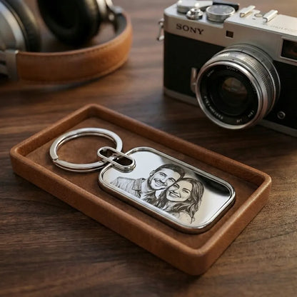 Reflections - Double-Sided Laser Personalized Metal Keychain